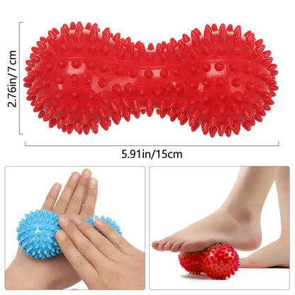 Peanut Ball Foot Massage Ball,Spiky Massage Ball for Trigger Point Therapy,Deep Point Massage,Plantar Fasciitis,Neck Pain Relief